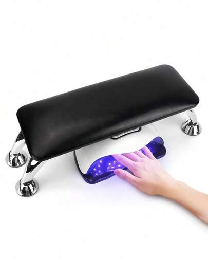 Giá đỡ tay làm móng acrylic, đệm lót móng bằng da siêu mềm, gối kê tay và chân mềm mại với 4 chân đế bằng thép không gỉ, đệm lót tay bằng mút dày, dùng cho thợ làm móng chuyên nghiệp, đệm kê tay lớn cho tiệm nail, đệm lót móng bằng da sợi siêu mịn, phụ kiện bàn làm việc làm móng, thích hợp cho móng tay và móng chân.