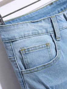 Men's Fashion Stretchy Distressed Slim-Fit Denim Jeans - Baby Blue - View 4