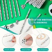 6/10/30 运动铅笔、趣味木铅笔、2B 铅笔、运动主题生日派对礼物、学校办公用品（足球主题）