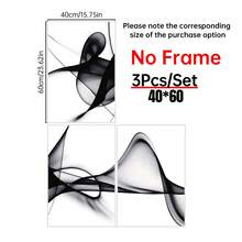 Bộ 3 tranh trừu tượng đen trắng trang nhã trên vải bố, khung gỗ thông - Trang trí tường hiện đại phù hợp cho phòng khách, phòng ngủ, văn phòng, chống thấm nước, in chất lượng cao, hoàn hảo cho trang trí nhà cửa, quán cà phê, quán bar, tranh nghệ thuật trừu tượng, nét vẽ sống động. - 3 CÁI - Xem 16