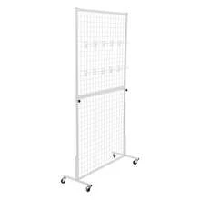 GDRASUYA10 Gridwall Panel Display Stand, Heavy Movable Wire Grid Display Rack, Floorstanding Retail Display Rack, Detachable White Grid Wall Panel Display Racks With Hooks For Craft Shows, Retail, Home[Best Gift For Family&Friends] - White - View 5