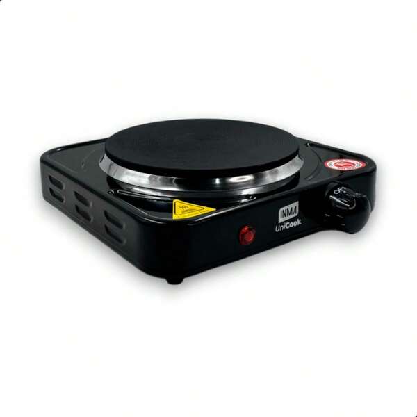  Fogão Elétrico Portátil 1 Boca 1000W Cooktop de Mesa com Controle de Temperatura 127V/220V Fogareiro Camping Acampamento INMA