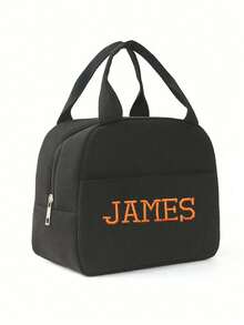 Customizable Embroidered Minimalist Style Insulated Lunch Bag, With Ability To Embroider Your Unique Name, Suitable For Men & Women, Perfect For Outdoor Travel And Back-To-School Season, An Ideal Special Holiday Gift - Multicolor - View 5