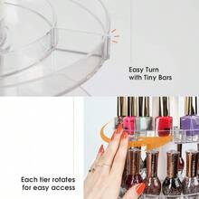 J JACKCUBE DESIGN Acrylic Rotating Nail Polish Display Stand Spinning Rack Holds 69 - 117 Bottles, 3 Tier Storage Holder Organizer Nail Polish, Makeup, Essential Oil And More - MK548B - 5Tier - View 5