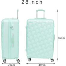Deluxe Edition 28" Large Suitcases On 4 Wheels Lightweight Hard Shell Luggage Durable Check In Hold Luggage Built-In 3 Digit Combination - Green - View 4
