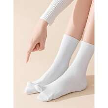 3 Pairs Men's Two Toe Division Socks, Plain Style Socks, Black & White, Spring/Summer - Multicolor - View 7