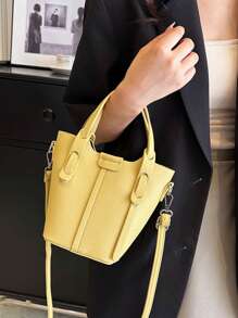 Yellow Tote Bag, Bucket Bag For Women