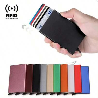 محفظة معدنية RFID فائقة الرقة جديدة وساخنة للرجال والنساء ، محفظة رجالية مصغرة بفتحة سحب، حامل بطاقات الائتمان وبطاقة الهوية ، محفظة عملة للهالوين ، هدايا عيد الميلاد المخصصة ، مستلزمات محفظة ضرورية ، هدايا للرجال وصديقهم ، محفظة رفيعة للرجال ، محفظة رجالية مصغرة ، محفظة معدنية ذكية للرجال ، هدية مضحكة ، هدايا صغيرة ، هدايا للنساء