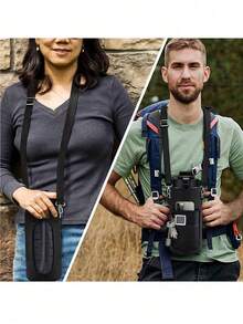 1PC HQ SBR Diving Material 2L Outdoor Sports Kettle Cover, Half Gallon Anti Slip Cup Cover, Can Diagonally Span Water Bottle Bag, Water Bottle Protective Cover, Does Not Include Water Bottle, Back To School Supplies - Black - View 3