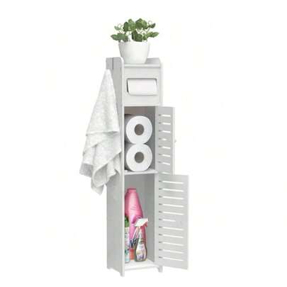 Estante Organizador Baño Sanitario Wc Dos Niveles Con Puerta, Estante de almacenamiento