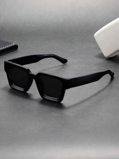 Classic Simple Stylish Retro Square Fashion Glasses For Men, Casual Business Travel Outdoor Minimalist Personalized Glasses, Suitable For Sports, Parties, Vacation, Driving, Fishing, Ideal Gift