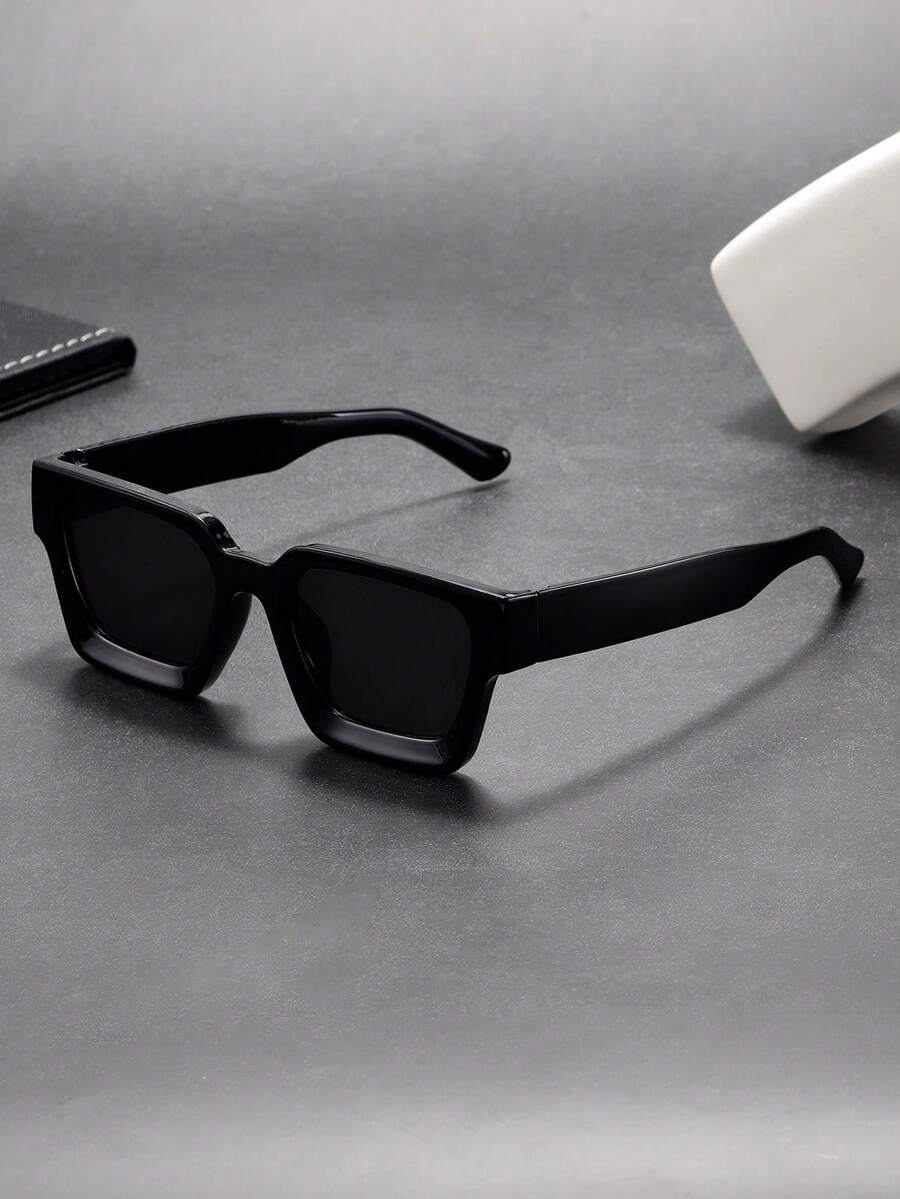 Gafas de moda clásicas, sencillas y con estilo retro cuadradas para hombres, para uso casual, de negocios, viajes, exteriores, minimalistas y personalizadas, adecuadas para deportes, fiestas, vacaciones, conducción, pesca, un regalo ideal - Multicolor - Ver 1