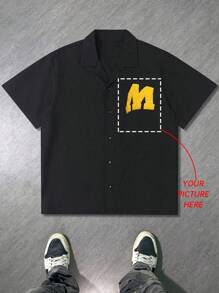 Tricou polo personalizat de vară pentru bărbați cu mânecă scurtă, cu imprimare foto și model - potrivit pentru Crăciun, Ziua Îndrăgostiților, aniversare și alte ocazii. Opțiunile de design personalizat includ stele, luni și alte imprimeuri, precum și uniforme de echipă corporative cu logo