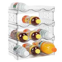 Water Bottle Storage Rack Transparent 3-Piece 4-Layer Detachable Organizer For Kitchen Counter Cabinet Home Bathroom Decor Summer Makeup Organizer Back To School - As Shown - View 3