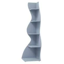 70-Inch Five-Layer Corner Bookshelf, Book Corner, Corner Display Cabinet, Room Decoration Shelf, Bedroom Decoration Shelf, Suitable For Living Room, Study And Bedroom, Easy To Install, Indoor Plant Stand, Modern And Simple Style - Màu xanh lam - Xem 5