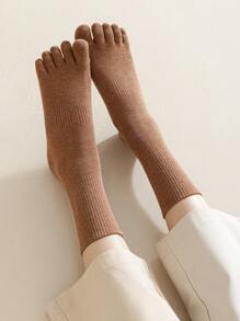 3 pares de calcetines de media caña de algodón de color liso, cómodos, con separador de dedos para mujeres, antibacterianos, resistentes al olor, que absorben la humedad, de estilo deportivo y de moda, adecuados para primavera/verano, otoño