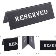 10 Pcs Black Reserved Table Signs 5.9x1.8 Inch Acrylic Reserved Table Signs Reserved Table Tent Sign Guest Reservation Table Seat Sign For Restaurant Wedding Seat Reservation