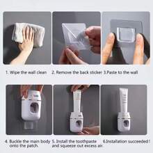 Automatic Toothpaste Squeezer & Holder - 1pc Space-Saving Bathroom Organizer, Easy Refills, No Waste!