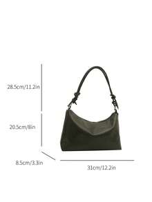 Túi đeo vai hình lưỡi liềm dệt phối màu tương phản thời trang, phù hợp để đi mua sắm, đựng ví, dành cho phụ nữ trẻ, sinh viên đại học, người mới bắt đầu sự nghiệp, các quý cô văn phòng. Cũng thích hợp cho văn phòng, trường đại học, công việc, kinh doanh, đi lại, hoạt động ngoài trời, du lịch và dã ngoại. - màu xanh lá - Xem 9