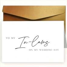1pc Wedding Card For In-Laws, "TO MY In-Laws ON MY WEDDING DAY", Inviting In-Laws To The Wedding