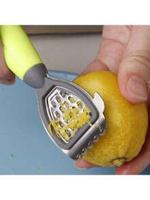 1 pieza Rallador y exprimidor de limón multifunción con rallador integrado, mango verde, cuchillas de acero inoxidable, fácil exprimido y rallado, herramienta de cocina esencial, diseño ergonómico, rallador, pequeño electrodoméstico de cocina - Verde - Ver 4