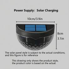 6 个 LED 半圆形太阳能栅栏灯：持久照明，易于安装，适用于户外道路和栅栏，- 友好型 6 个 LED 半圆形太阳能栅栏灯：利用阳光，节省能源