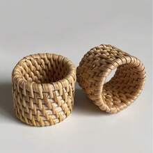 1 pezzo Portatovagliolo in rattan intrecciato fatto a mano, adatto per uso quotidiano