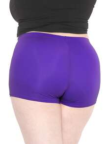 STRETCH IS COMFORT Women's And Plus Size Nylon Booty Shorts | Small - 3X - Purple - View 2