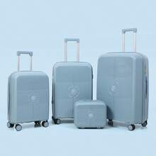 2025 New 24-Inch Durable Luggage Suitcase, 20-Inch Trolley Case, 14-Inch Makeup Box, Password Lock, Sturdy And Wear-Resistant Graduation - Blue - View 13