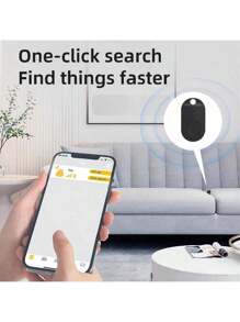 1pc Oval-Shaped Anti-Lost Finder, Key Locator With Bi-Directional Alarm, Smart Anti-Loss Device For Phone, Wallet, Compatible With IOS/Android, Button Battery Powered (CR2032, Replaceable), Suitable For Phone, Wallet, Luggage, Keys, Pets