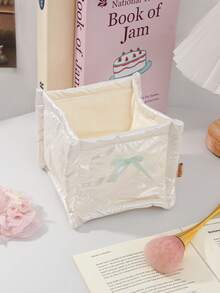 1 Piece Pink Bow Design Storage Basket,Desktop Clutter Storage Basket, Tabletop Miscellaneous Storage Basket, Lipstick Makeup Brush & Skincare Product Storage Basket, Waterproof Cosmetic Storage Basket,For Brushes And Skin Care Products Storage And Organization,Desktop Decor, Makeup Organizer Rack,Plastic Basket,Toy Basket,House Decor,Table Decor,Home Decor Items,Room Decor,Bedroom Decor,Gifts - Multicolor - View 8