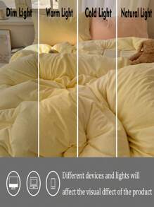 Juego de ropa de cama de 3 piezas en tono amarillo claro y rosa claro que incluye 1 edredón y 2 fundas de almohada, para dormitorio o habitación