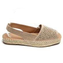 Espadrilles-Sandalen mit Strass und elastischer Braut – Komfort und Eleganz für den Tag - Khaki - Übersicht 4