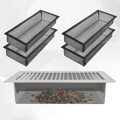 4개 10/12인치 바닥 통풍구 커버, 벽, 천장, 바닥에 적합하며, 파편, 머리카락, 먼지, 장난감을 포획할 수 있고, 설치가 쉽고, 가정 주방 방 장식 도구 액세서리