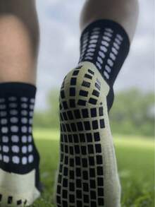 3 Pairs Men's Soccer Socks With Grip, Non Slip Anti Slip Athletic Socks With Cushion Pads For Football/Basketball - Multicolor - View 3