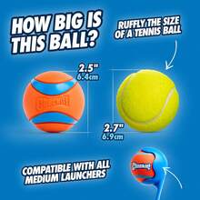 Chuckit! Ultra Ball Dog Toy - Medium Bouncy Fetch Balls For Dogs 20-60 Lbs - Made From Durable Rubber - Floating Water Pet Toys - Size Medium - 2.5-Inch Diameter - Pack Of 4 - 中號(8 桶裝) - 查看 2