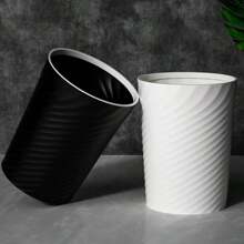 Space-Saving Modern Black Trash Can, Easy-Clean Plastic Wastebasket For Bathroom, Office, Bedroom - No Batteries Required, Bathroom Organizers And Storage Home Bathroom Decor Fall Decor Back To School