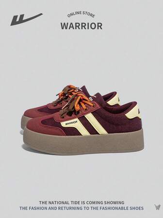 WARRIOR Damskor med snörning, platåskor, tjocka sulor, personligt nischade skor, mångsidiga, lätta, halkfria lågskor för utomhusbruk