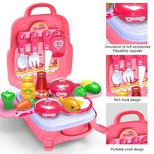 22件/25件儿童玩具幼儿工作台及工具、厨具套件男孩女孩家用工具箱科学益智玩具手提箱仿真家庭背包盒圣诞节节日生日玩具礼物 - 彩色 - 查看 9