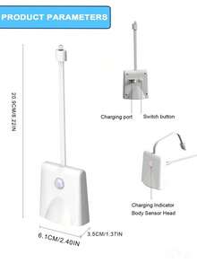 1/2pcs RGB Motion Sensor Toilet Light, LED Toilet Projector Light, USB Rechargeable Night Light, Color Changing Toilet Night Light - LED Bathroom Accessories For Home Bathroom Decoration - White - View 12