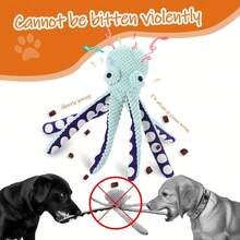 Pet Plush Squeaky Doll - Octopus Shell Shape Puzzle Food Hiding Design, Interactive Teeth Cleaning Chew Doll, Suitable For Medium & Small Cats & Dogs - Multicolor - View 7
