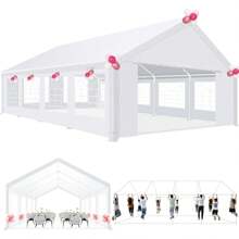 tooluck 20x30 Party Tent Heavy Duty, Galvanized Wedding Tent, Event Shelter Tent For Parties, Large Outdoor Gazebo With Removable Sidewall & Built-In Sandbag, Carpas Para Fiestas, Waterproof, White