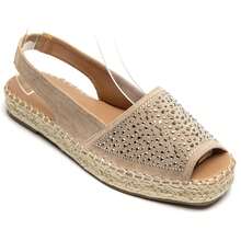 Espadrilles-Sandalen mit Strass und elastischer Braut – Komfort und Eleganz für den Tag - Khaki - Übersicht 3