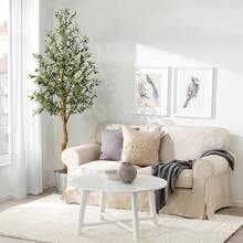 Artificial Olive Tree, 1.8 M Tall, Faux Silk Olive Trees For Home, Office And Living Room Decoration, Indoor Artificial Potted Tree With Natural Wood - 6ftH - 查看 3