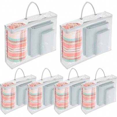 1 件/2 件带拉链的 PVC 整理袋 1/2 包透明储物袋毛毯储物袋防尘床单储物袋 15.7x11.8x3.9 英寸带手柄的透明储物袋，适用于毛衣