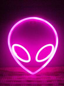 1pc Alien Neon Light, LED Atmosphere Lamp Room Decor Unique Shaped Light, Bedside Desk Decor, Decorative Ambient Light, Boy's Bedroom Decor, Memorialize Family, Or Birthday/Holiday Gift For Couples, Partner, Family, Friend - Personalized, Distinctive Ideal Present