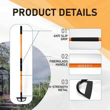 57 Inch Heavy Duty Garden With Orange Fiberglass Handle - Long Handle Garden For Weeding, Gardening, And Cultivating - Durable  Garden Tool For Heavy Duty Use - 1 - 查看 6