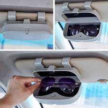 1pc Car Sun Visor Glasses Holder, Car Sunglasses Storage Box, Car Sun Visor Accessories, Eyeglasses Protective Storage Case, Car Organizer Accessory