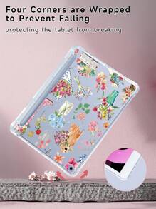 Patchwork Blumen Schutzhülle geeignet für iPad 10. Gen, iPad 7/8/9 10,2 Zoll, iPad Air 4/5. Gen 10,9 Zoll, Kindle Paperwhite 12. Gen 2024, Tab A7 Lite 8,7'', S6 Lite 10,4 Zoll, Vier-Ecken Stoßschutz, Einhändiger Griff