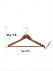 1/5pcs Natural Wooden Clothes Hanger With Non-Slip Bar For Clothing Store And Hotel - Multicolor - View 3